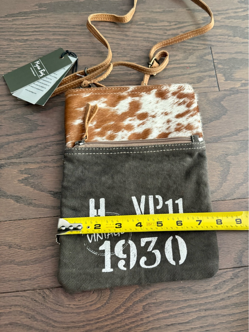 Myra Bag purse bag Cowhide Canvas Crossbody - Picture 5 of 16
